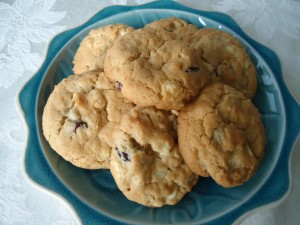 Oatmeal, Cranberry and White Chocolate Chip Cookies