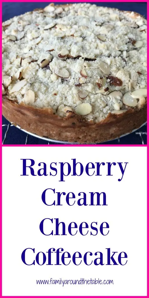 Full of raspberry and almond flavor, this raspberry cream cheese coffeecake is perfect with a cup of coffee or tea.