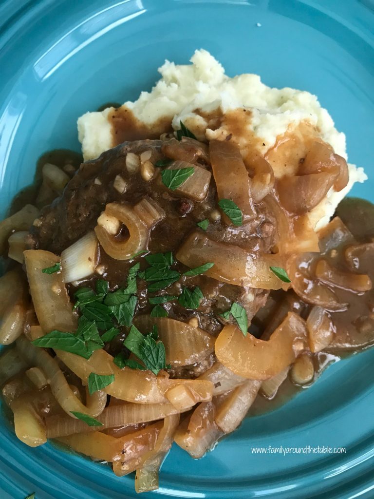 Hamburger Steak with Brown Gravy and Onions