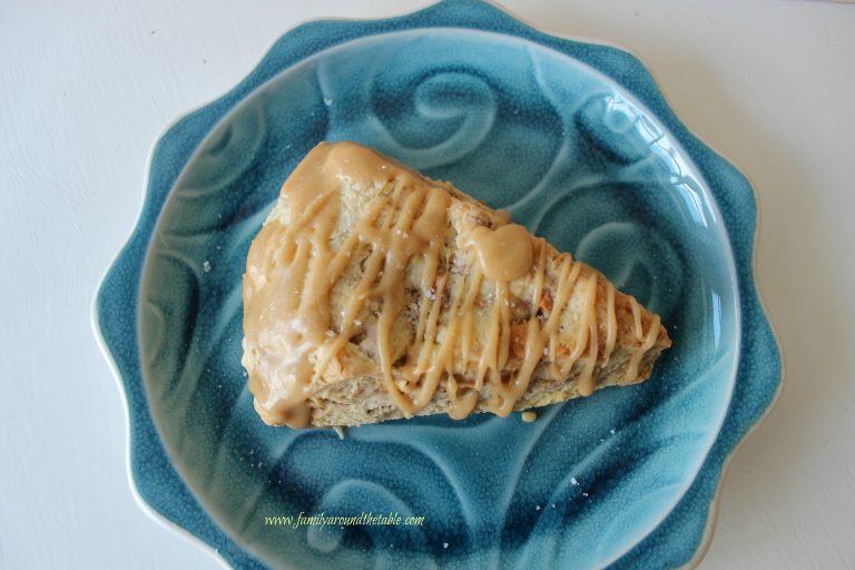 Apple Cinnamon Scones with Salted Caramel Drizzle