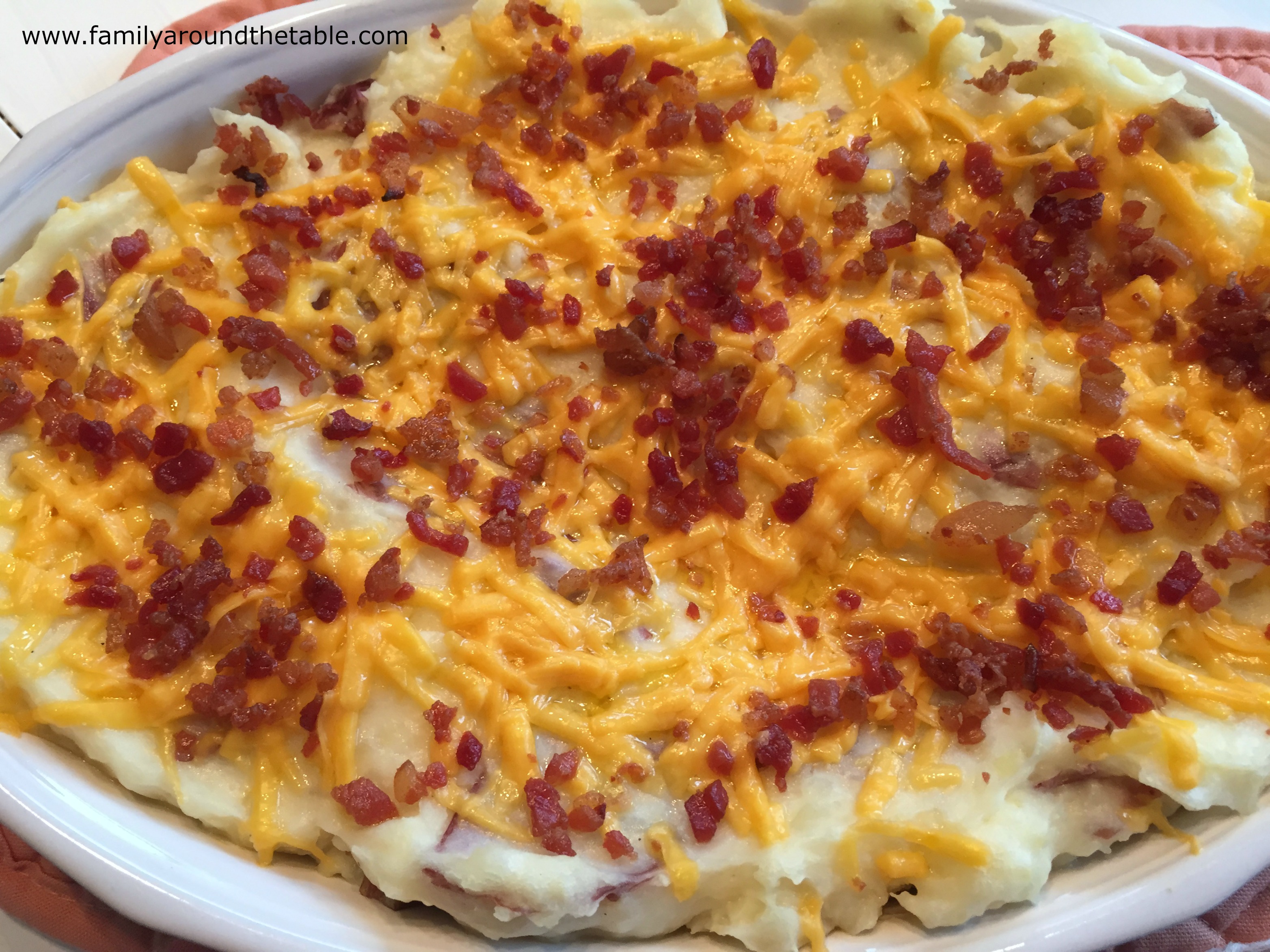 Bacon and Cheddar Smashed Red Potatoes