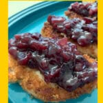 Panko Crusted Chicken with Maple Cranberry Sauce Pinterest image.