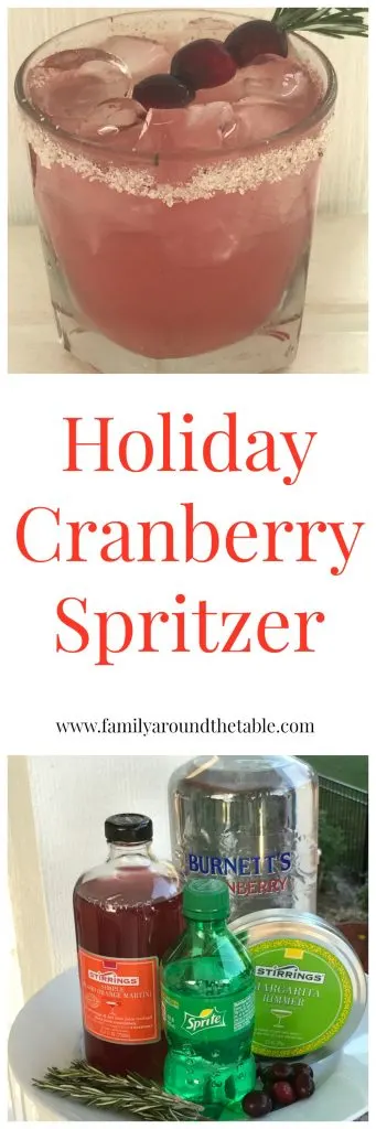 Holiday Cranberry Spritzer made with Stirrings Mixers. #ad