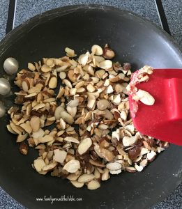 Almonds in a skillet