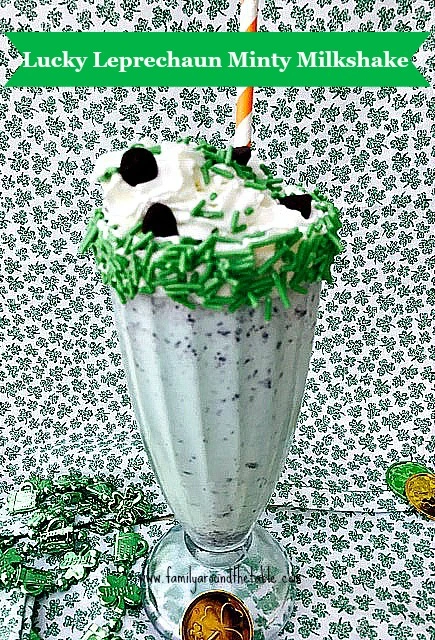 Lucky Leprechaun Minty Milkshake Pinterest Image.
