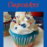 Patriotic cupcakes Pinterest image.