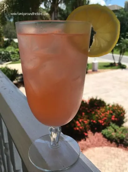 Fresh strawberry lemonade is a refreshing treat.