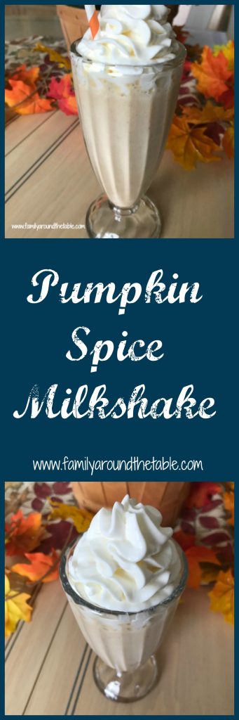 Pumpkin Spice Milkshake is a delicious fall treat.