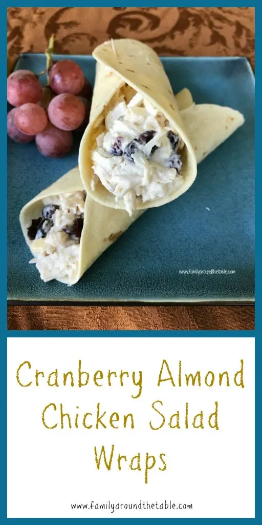 Cranberry almond chicken salad wrap.