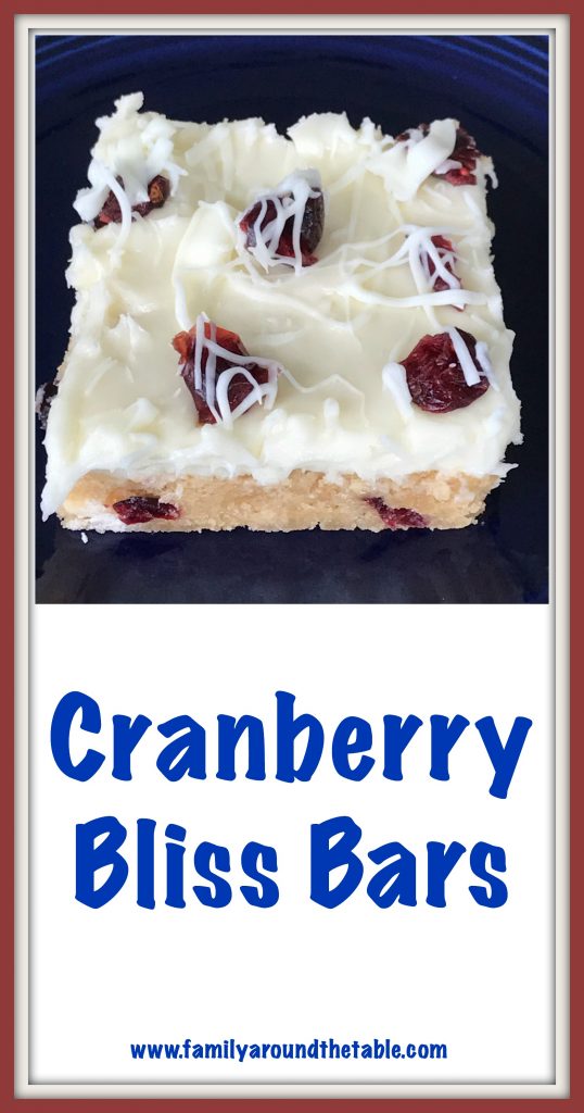 Cranberry Bliss Bars are a sweet end to any meal.
