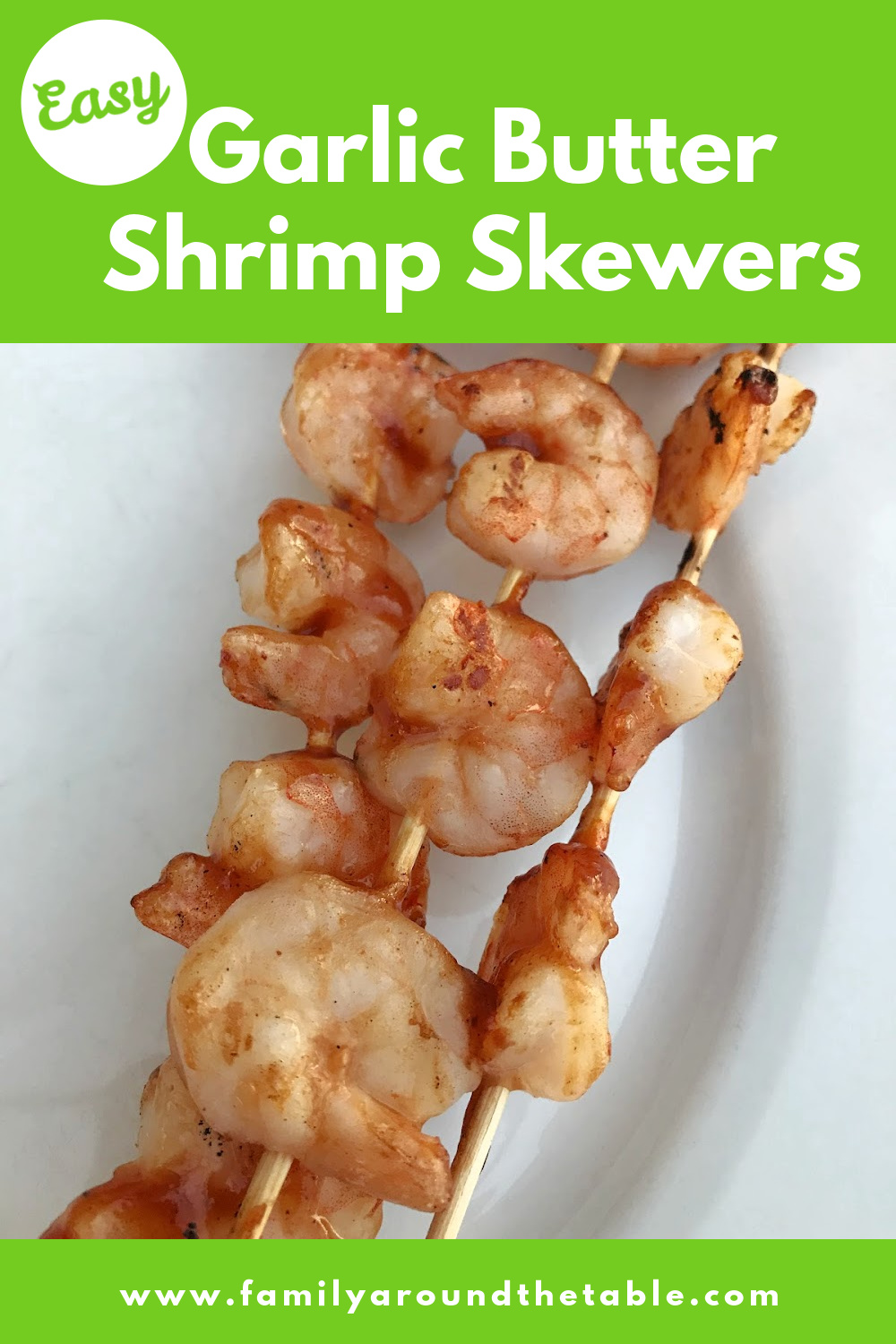 Garlic Butter Shrimp Skewers Pinterest image