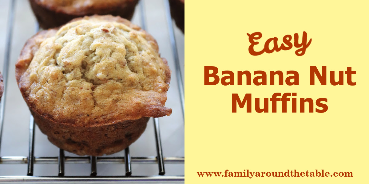 Banana nut muffins Twitter image.