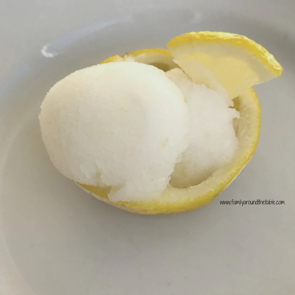 Lemon sorbet cleanses the palate and wakes up the taste buds for your main course.