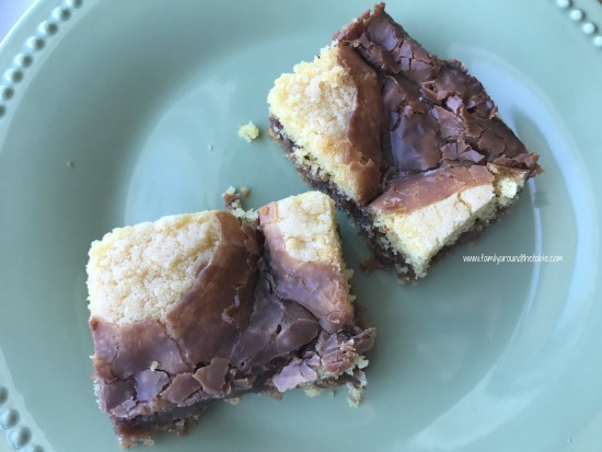 Chocolate Duo Bars start with a cake mix and make a great after school treat.