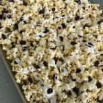 White chocolate cranberry popcorn makes a great holiday hostess gift.