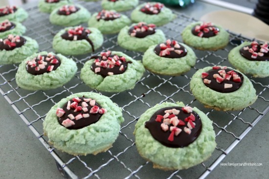 Mint and chocolate are a classic flavor combo and when made into a thumbprint cookie they are sure to be a hit.