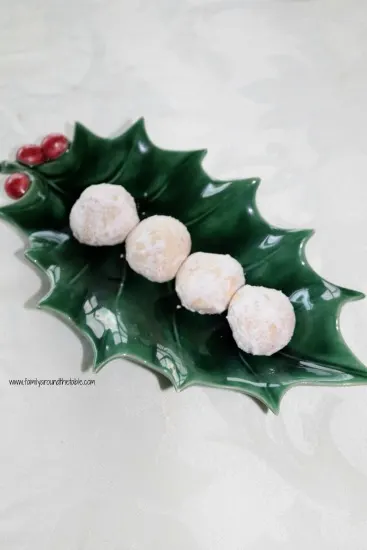 Peppermint snowballs are filled with a burst of peppermint. 