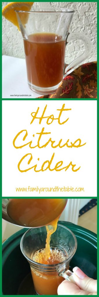 Hot Citrus Cider is not just for fall. Warm up on any chilly day with a mug. #WarmUpDrinks