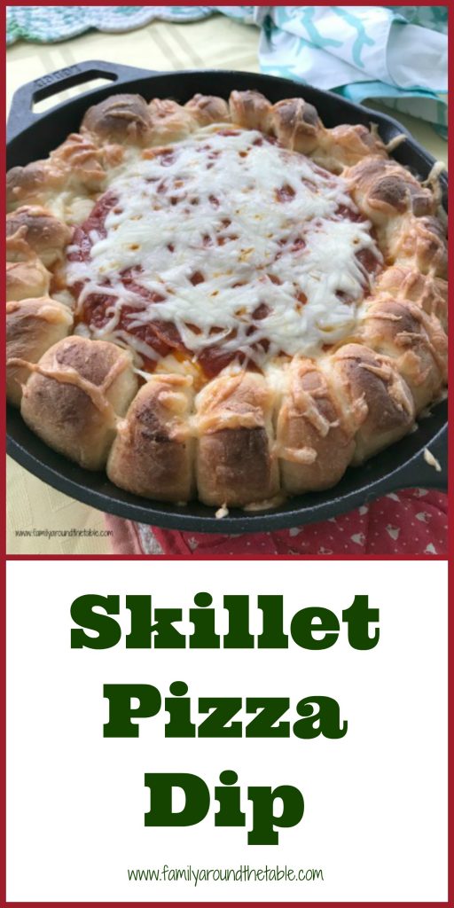 Skillet Pizza Dip is perfect #FootballFood for the big game or any game!