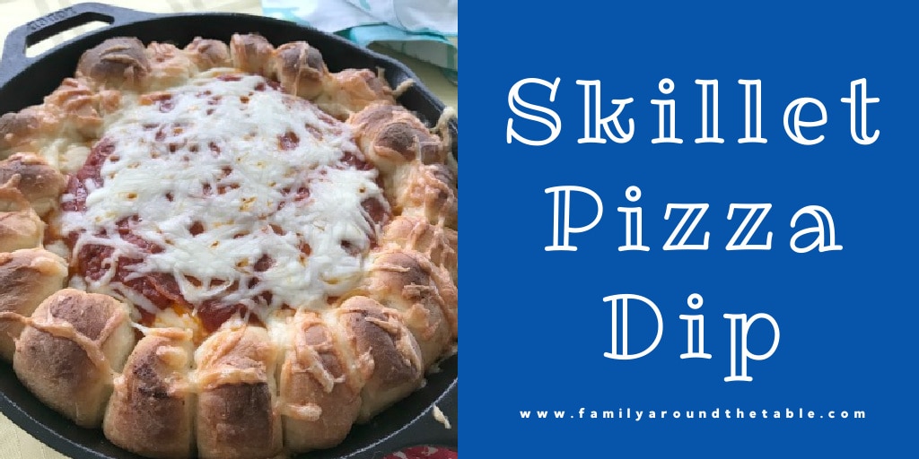 Skillet Pizza Dip Twitter image.