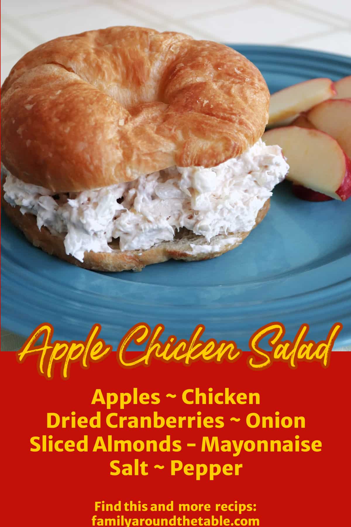Easy Apple Chicken Salad Pinterest Image.