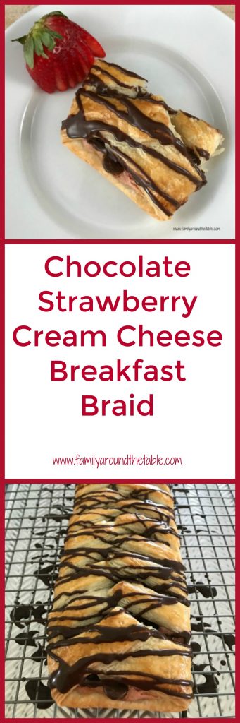 Chocolate strawberry cream cheese breakfast braid 