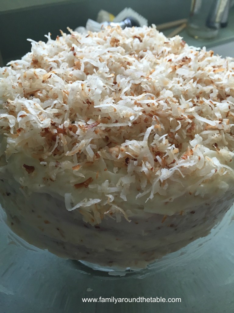 Top view of coconut cake