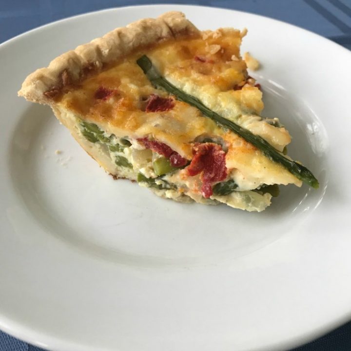 Red Pepper, Asparagus and Cheddar Quiche