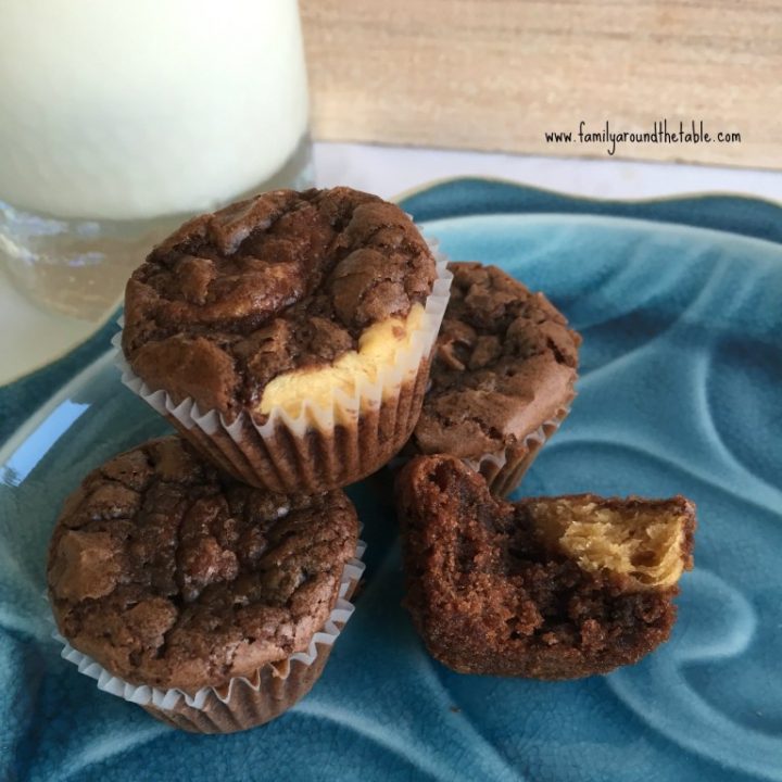 Mini Peanut Butter-Filled Brownie Cupcakes