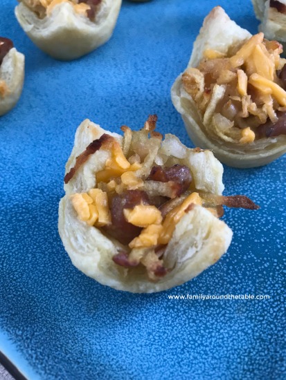Cheesy apple sausage pastry bites are perfect to serve at a cocktail party.