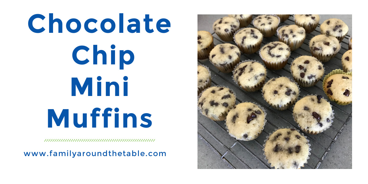 Chocolate chip min muffins Twitter image.