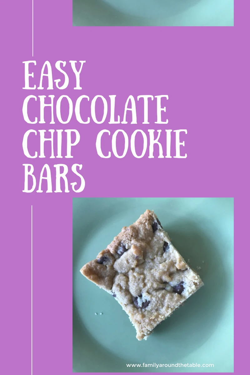 Easy Chocolate Chip Cookie Bars Pinterest Image