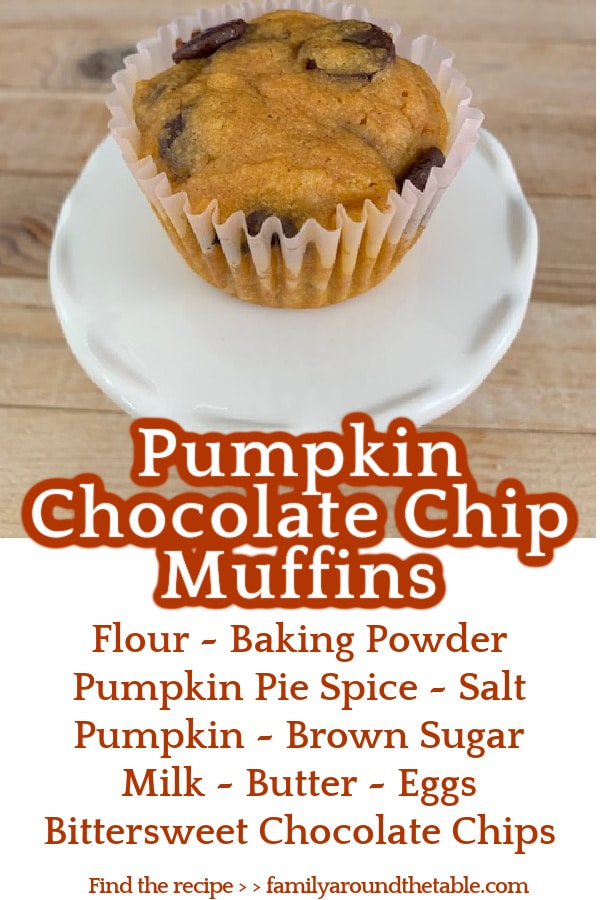 Pumpkin Chocolate Chip Muffins Pinterest image