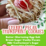 Cherry Pecan Thumbprint Cookies Pinterest Image