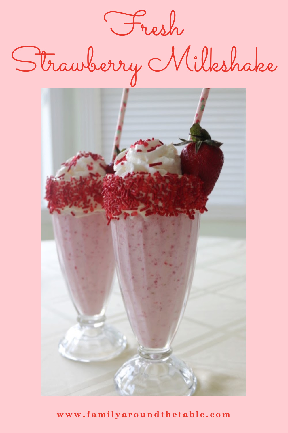 Fresh Strawberry Milkshake Pinterest image.