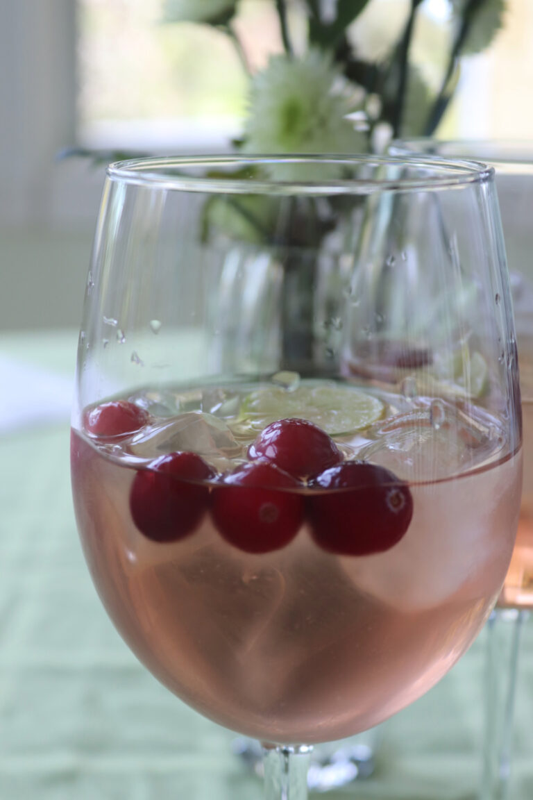 Festive Cranberry White Wine Spritzer • Family Around the Table