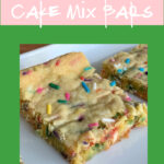 Cake mix bar on a white platter Pinterest image.