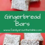 Pinterest image for gingerbread cookie bars.
