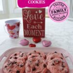 Strawberry chocolate chip cookies Pinterest image.