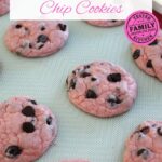 Pinterest image for Strawberry Chocolate Chip Cookies.