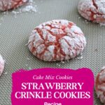 Strawberry Crinkle Cookies Pinterest image.