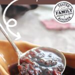 Pinterest image for raisin sauce.