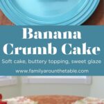 Banana crumb cake Pinterest image.